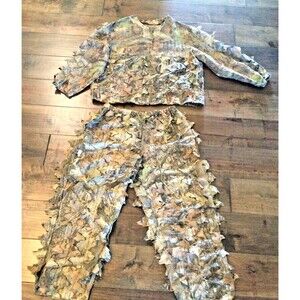 Duxbak 3D Leafy Realtree Hardwood Camo Ghillie Suit SET Jacket Pants Men L Hunt